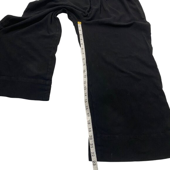 Oh My Gauze! Kate Black Wide Leg cropped pull on Pants size 2 Size L - Picture 8 of 9